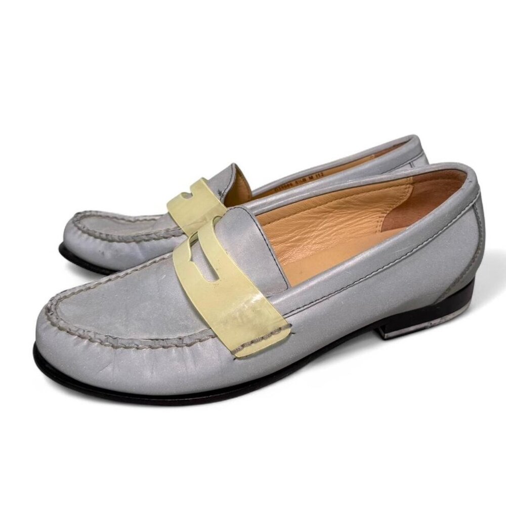 COLE HAAN GREY PERIWINKLE LOAFERS PREPPY WOMENS SIZE 5.5
